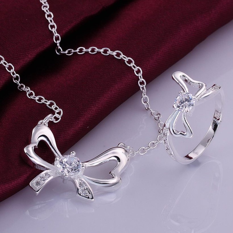 Wholesale Romantic Silver Animal Crystal Jewelry Set TGSPJS137 0