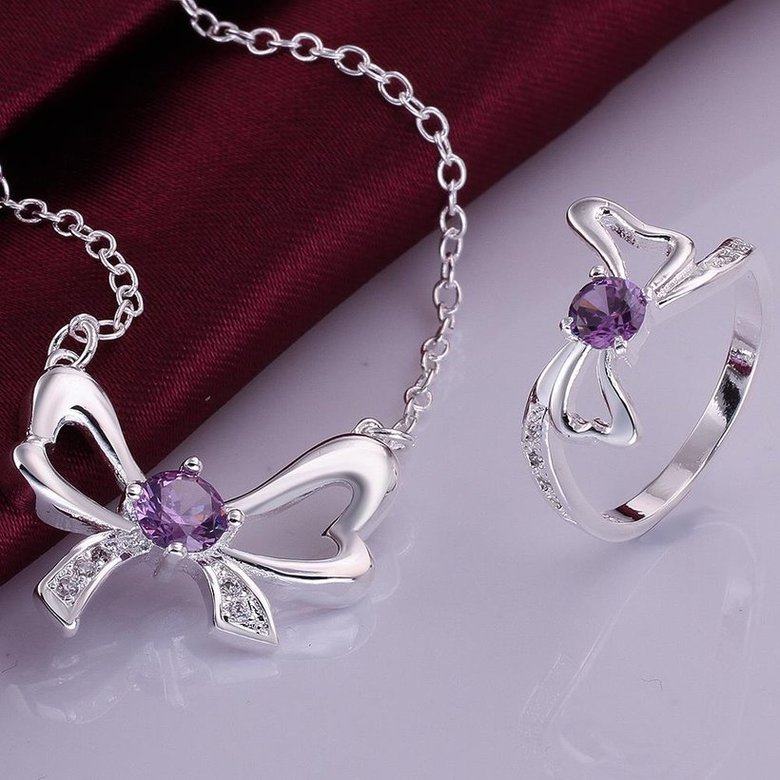 Wholesale Romantic Silver Animal Crystal Jewelry Set TGSPJS137 1