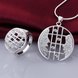 Wholesale Classic Silver Round Crystal Jewelry Set TGSPJS282 0 small