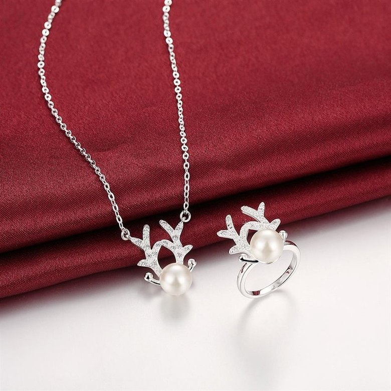 Wholesale Romantic Silver Animal CZ Jewelry Set TGSPJS523 0