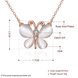 Wholesale Romantic Rose Gold Butterfly White Crystal Necklace  for women Girls Love Heart Necklace fine Valentine's Day Gift TGGPN369 0 small