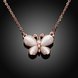 Wholesale Romantic Rose Gold Butterfly White Crystal Necklace  for women Girls Love Heart Necklace fine Valentine's Day Gift TGGPN369 1 small