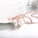 Wholesale Romantic Rose Gold Butterfly White Crystal Necklace  for women Girls Love Heart Necklace fine Valentine's Day Gift TGGPN369 3 small