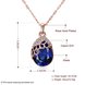 Wholesale Romantic Rose Gold Water Drop Blue Crystal Necklace temperament retro high quality jewelry TGGPN405 0 small