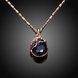 Wholesale Romantic Rose Gold Water Drop Blue Crystal Necklace temperament retro high quality jewelry TGGPN405 1 small