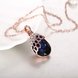 Wholesale Romantic Rose Gold Water Drop Blue Crystal Necklace temperament retro high quality jewelry TGGPN405 3 small