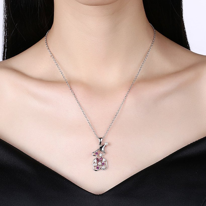 Wholesale Christmas Day Women Necklace Snowman Modeling Pendant Copper Necklace For Women Inlaid Cubic Zircon Cute Fashion Jewelry TGGPN389 0