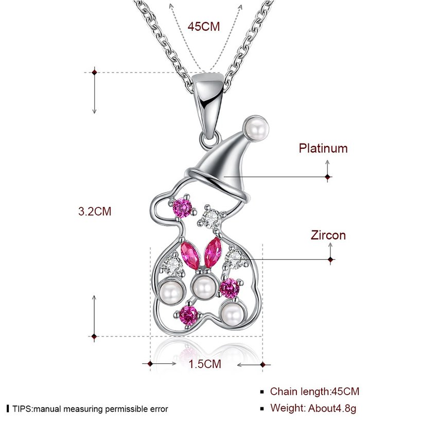 Wholesale Christmas Day Women Necklace Snowman Modeling Pendant Copper Necklace For Women Inlaid Cubic Zircon Cute Fashion Jewelry TGGPN389 4