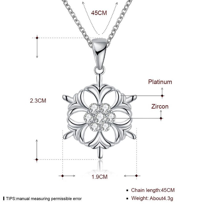 Wholesale Ladies Necklace Creative Snowflake flower Crystal Necklace Pendant Clavicle For Women Fashion Pendant Jewelry Accessories Gift TGGPN402 4