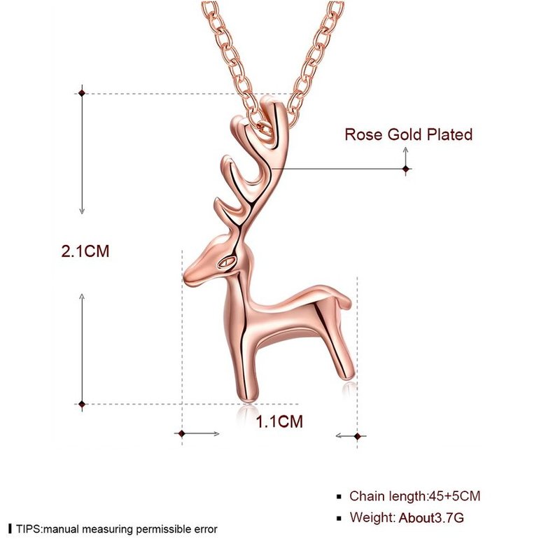 Wholesale Gift Simple Antler Christmas deer animal Necklace Reindeer Horn Stag Cute Bambi Woodland Fawn Necklace Lucky festival jewelry TGGPN478 4