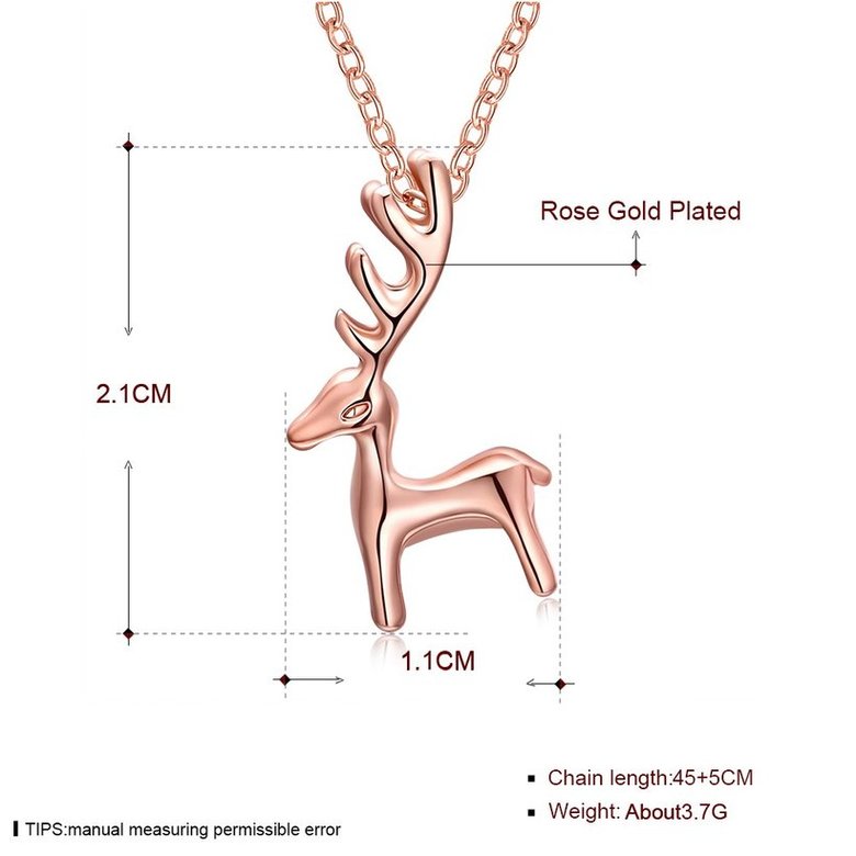 Wholesale Gift Simple Antler Christmas deer animal Necklace Reindeer Horn Stag Cute Bambi Woodland Fawn Necklace Lucky festival jewelry TGGPN478 4