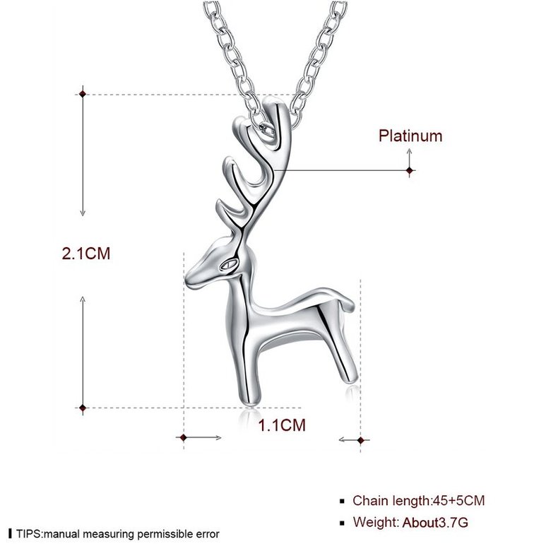 Wholesale Gift Simple Antler Christmas deer animal Necklace Reindeer Horn Stag Cute Bambi Woodland Fawn Necklace Lucky festival jewelry TGGPN480 4