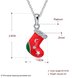 Wholesale Fashion Cubic Zirconia Christmas Senta Sock Pendant with Chain Necklaces Novelty Necklace Jewelry for Women Party Gift TGGPN485 4 small