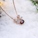 Wholesale Trendy rose Gold red CZ Necklace Cute Deer Horn Antler Pendant Reindeer Necklace for Women Christmas Gift jewelry TGGPN487 1 small