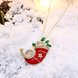 Wholesale Fashion Cubic Zirconia Christmas hat Pendant with Chain Necklaces Novelty Necklace Jewelry for Women Party Gift TGGPN489 2 small
