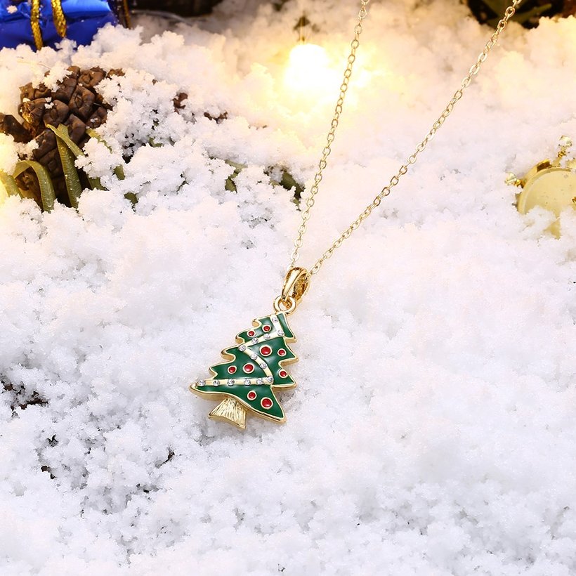 Wholesale Trendy 14k Gold Christmas tree necklace Cross-Border Hot Necklace Jewelry Hot Sale Christmas's gift jewelry  TGGPN500 2