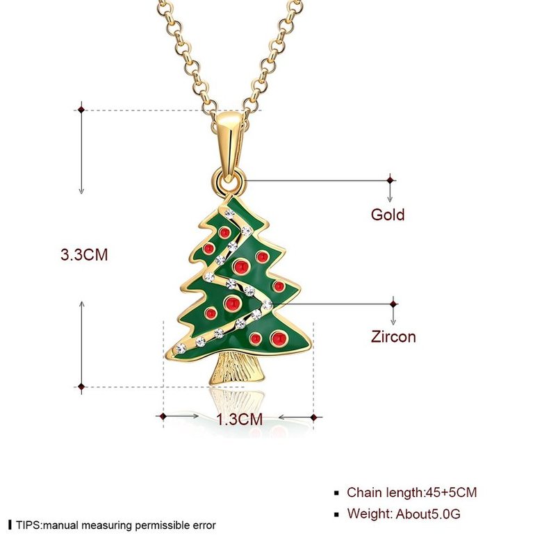 Wholesale Trendy 14k Gold Christmas tree necklace Cross-Border Hot Necklace Jewelry Hot Sale Christmas's gift jewelry  TGGPN500 4