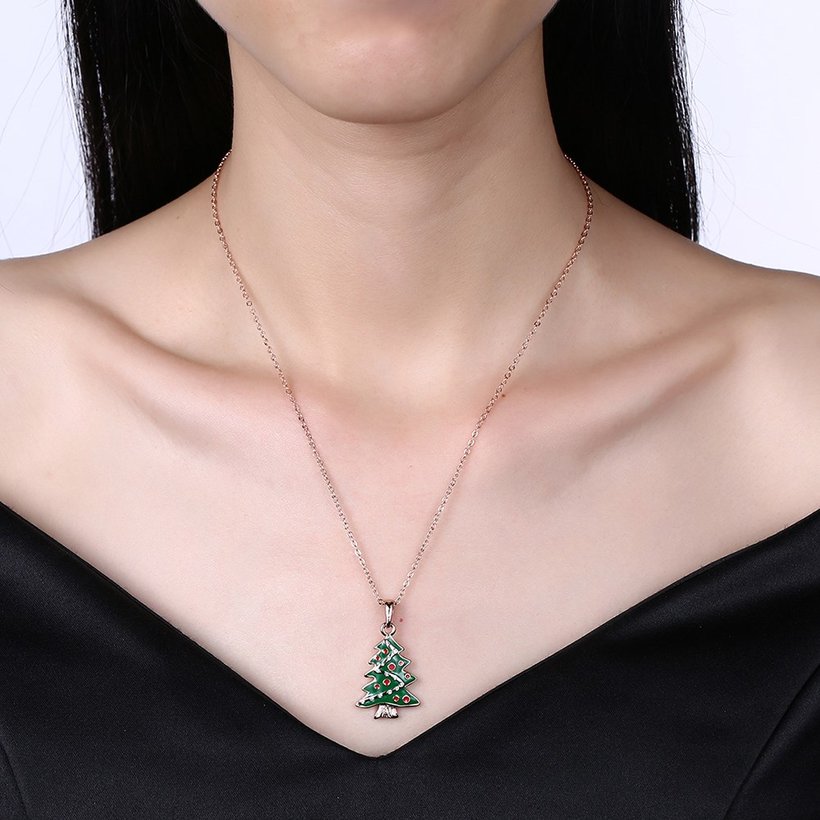 Wholesale Trendy rose Gold Christmas tree necklace Cross-Border Hot Necklace Jewelry Hot Sale Christmas's gift jewelry  TGGPN503 0
