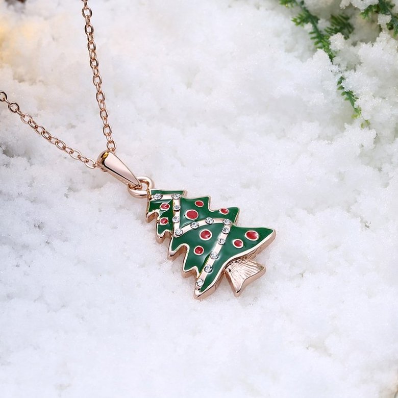 Wholesale Trendy rose Gold Christmas tree necklace Cross-Border Hot Necklace Jewelry Hot Sale Christmas's gift jewelry  TGGPN503 1
