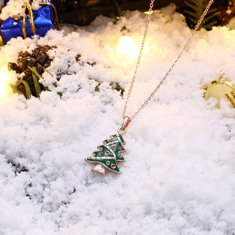 Wholesale Trendy rose Gold Christmas tree necklace Cross-Border Hot Necklace Jewelry Hot Sale Christmas's gift jewelry  TGGPN503 2