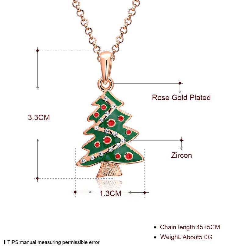 Wholesale Trendy rose Gold Christmas tree necklace Cross-Border Hot Necklace Jewelry Hot Sale Christmas's gift jewelry  TGGPN503 4