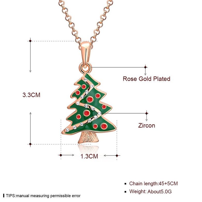 Wholesale Trendy rose Gold Christmas tree necklace Cross-Border Hot Necklace Jewelry Hot Sale Christmas's gift jewelry  TGGPN503 4