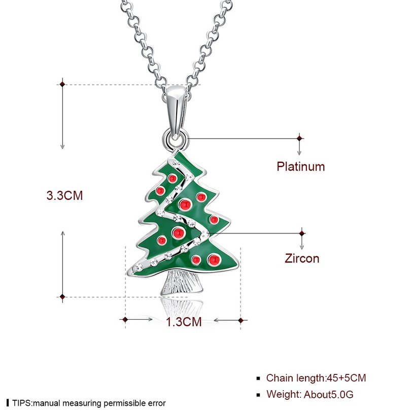 Wholesale Trendy silver color Christmas tree necklace Cross-Border Hot Necklace Jewelry Hot Sale Christmas's gift jewelry  TGGPN505 4