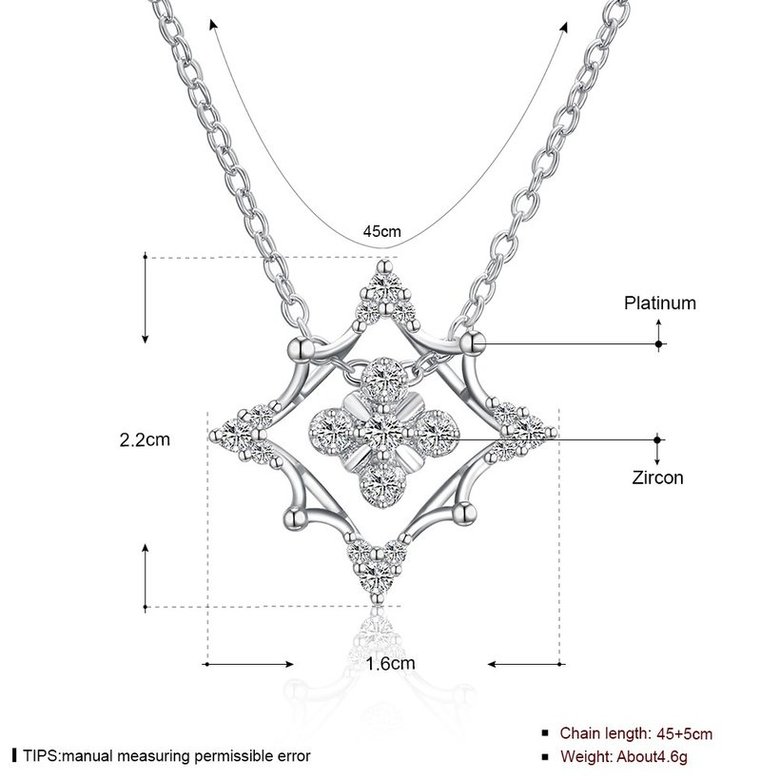Wholesale Trendy Platinum Christmas AAA zircon Necklace hot sale high quality temperament women necklace jewelry TGGPN508 4