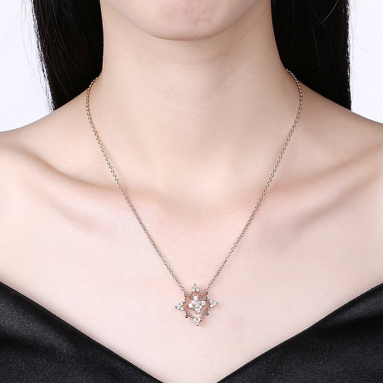 Wholesale Trendy rose gold Christmas AAA zircon Necklace hot sale high quality temperament women necklace jewelry TGGPN511 0