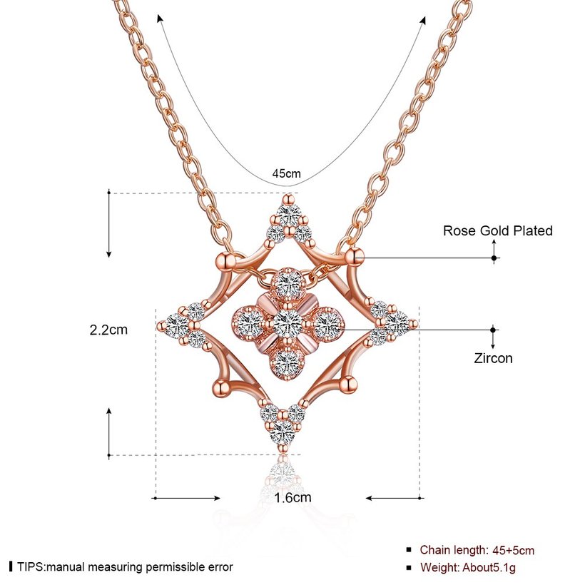 Wholesale Trendy rose gold Christmas AAA zircon Necklace hot sale high quality temperament women necklace jewelry TGGPN511 4