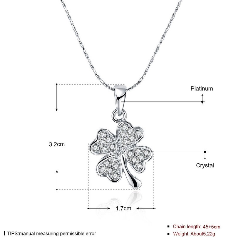 Wholesale Trend Necklace Clavicle Rose Gold Accessories Female Exquisite Zircon Clover Pendant Necklace  TGGPN362 3