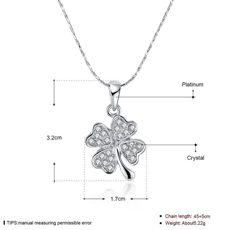 Wholesale Trend Necklace Clavicle Rose Gold Accessories Female Exquisite Zircon Clover Pendant Necklace  TGGPN362 3