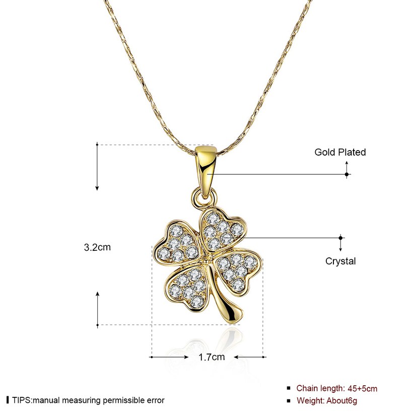 Wholesale Trend Necklace Clavicle Rose Gold Accessories Female Exquisite Zircon Clover Pendant Necklace  TGGPN362 6