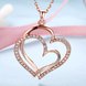 Wholesale Trendy Hot Sell rose Gold zircon Necklace for women Girls Double-layered Heart Necklace fine Valentine's Day Gift TGGPN367 0 small