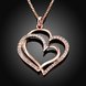 Wholesale Trendy Hot Sell rose Gold zircon Necklace for women Girls Double-layered Heart Necklace fine Valentine's Day Gift TGGPN367 1 small