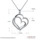 Wholesale Trendy Hot Sell rose Gold zircon Necklace for women Girls Double-layered Heart Necklace fine Valentine's Day Gift TGGPN367 4 small