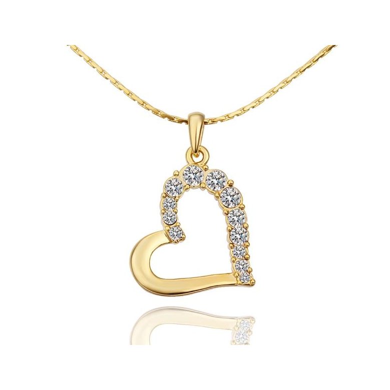 Wholesale JapanKorea Hot Sell rose Gold zircon Necklace for women Girls Love Heart Necklace fine Valentine's Day Gift TGGPN375 0
