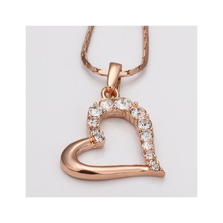 Wholesale JapanKorea Hot Sell rose Gold zircon Necklace for women Girls Love Heart Necklace fine Valentine's Day Gift TGGPN375 1