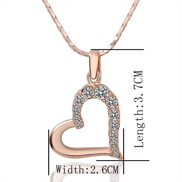Wholesale JapanKorea Hot Sell rose Gold zircon Necklace for women Girls Love Heart Necklace fine Valentine's Day Gift TGGPN375 3
