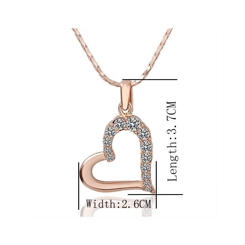 Wholesale JapanKorea Hot Sell rose Gold zircon Necklace for women Girls Love Heart Necklace fine Valentine's Day Gift TGGPN375 3