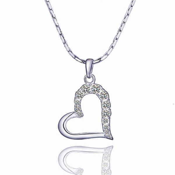 Wholesale JapanKorea Hot Sell rose Gold zircon Necklace for women Girls Love Heart Necklace fine Valentine's Day Gift TGGPN375 4