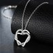 Wholesale Creative Love Heart Necklace silver color inlay zircon Valentin Jewelry Box Birthday Valentines Day Gift for Girlfriend TGGPN378 3 small