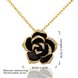 Wholesale Romantic Platinum Plated Rhinestone Necklace black rose flower pendants fine gift for girl TGGPN381 2 small