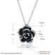 Wholesale Romantic Platinum Plated Rhinestone Necklace black rose flower pendants fine gift for girl TGGPN381 3 small