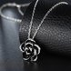 Wholesale Romantic Platinum Plated Rhinestone Necklace black rose flower pendants fine gift for girl TGGPN381 4 small