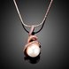 Wholesale jewelry from China rose Gold Round Pearl necklace For Women Girls Rotate Pendant Fashion Jewelry Gifts TGGPN387 3 small