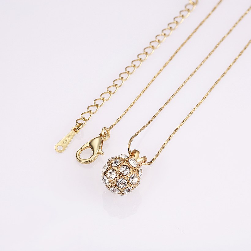 Wholesale Trendy Lucky Ball Pendants Necklaces for Women Rose White Gold Color CZ Crystal Fashion Jewelry For Girls Xmas Gift TGGPN390 3