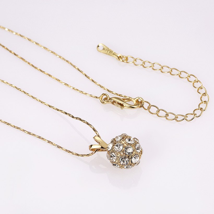 Wholesale Trendy Lucky Ball Pendants Necklaces for Women Rose White Gold Color CZ Crystal Fashion Jewelry For Girls Xmas Gift TGGPN390 4