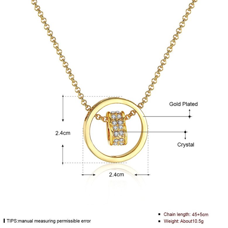 Wholesale High Quality Fashion Design Heart Buckle round Chain Necklace for Women AAA Cubic Zircon Temperament Clavicle Chain  Accessories TGGPN396 1