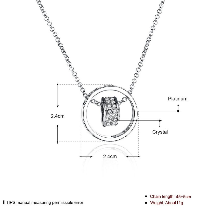 Wholesale High Quality Fashion Design Heart Buckle round Chain Necklace for Women AAA Cubic Zircon Temperament Clavicle Chain  Accessories TGGPN396 6